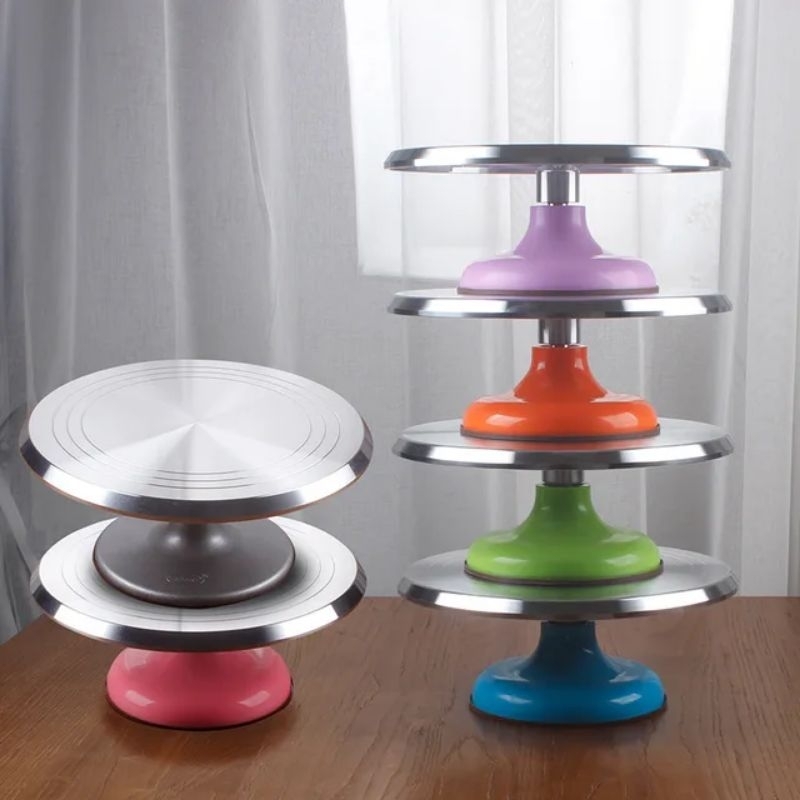 Cake Turntable Heavy Duty Rotating Stand Stainless Alloy | Shopee ...