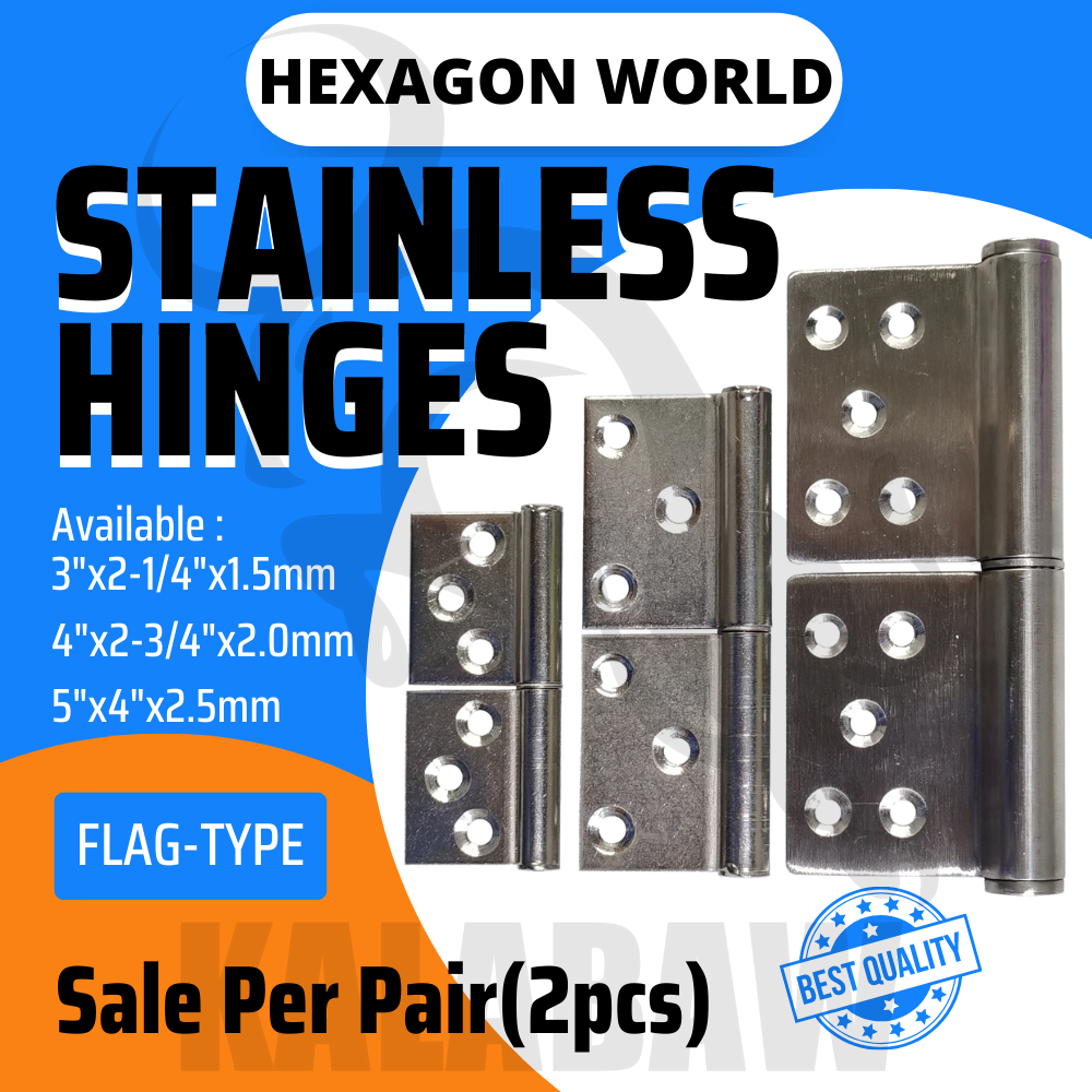 1Pair=2Pcs Stainless Steel Flag Hinge Door Hinges PVC Door Aluminum