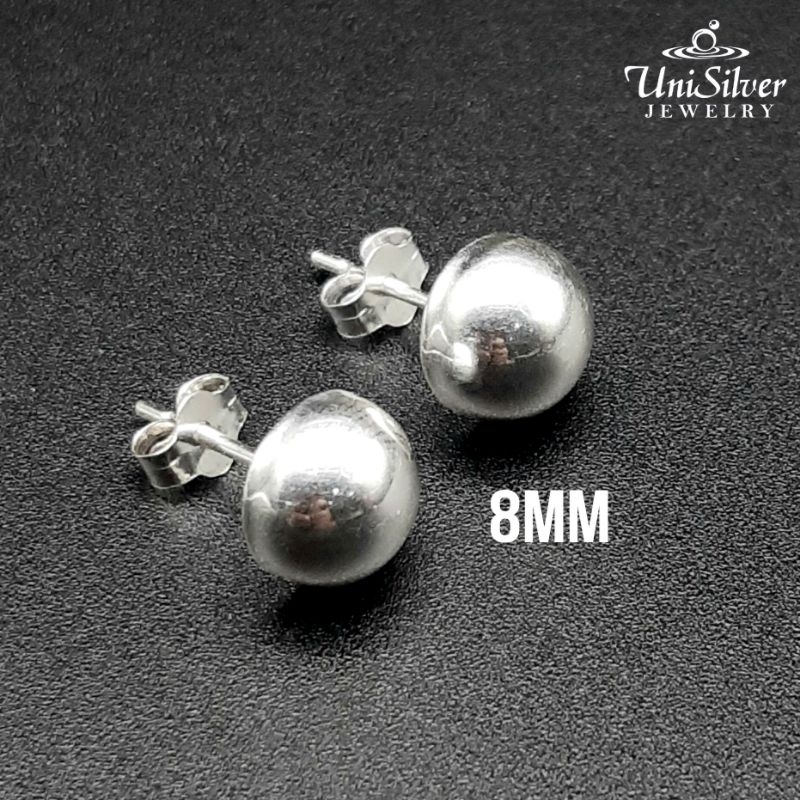Unisilver 925 Sterling Silver Half Ball Stud Earring (LE1228