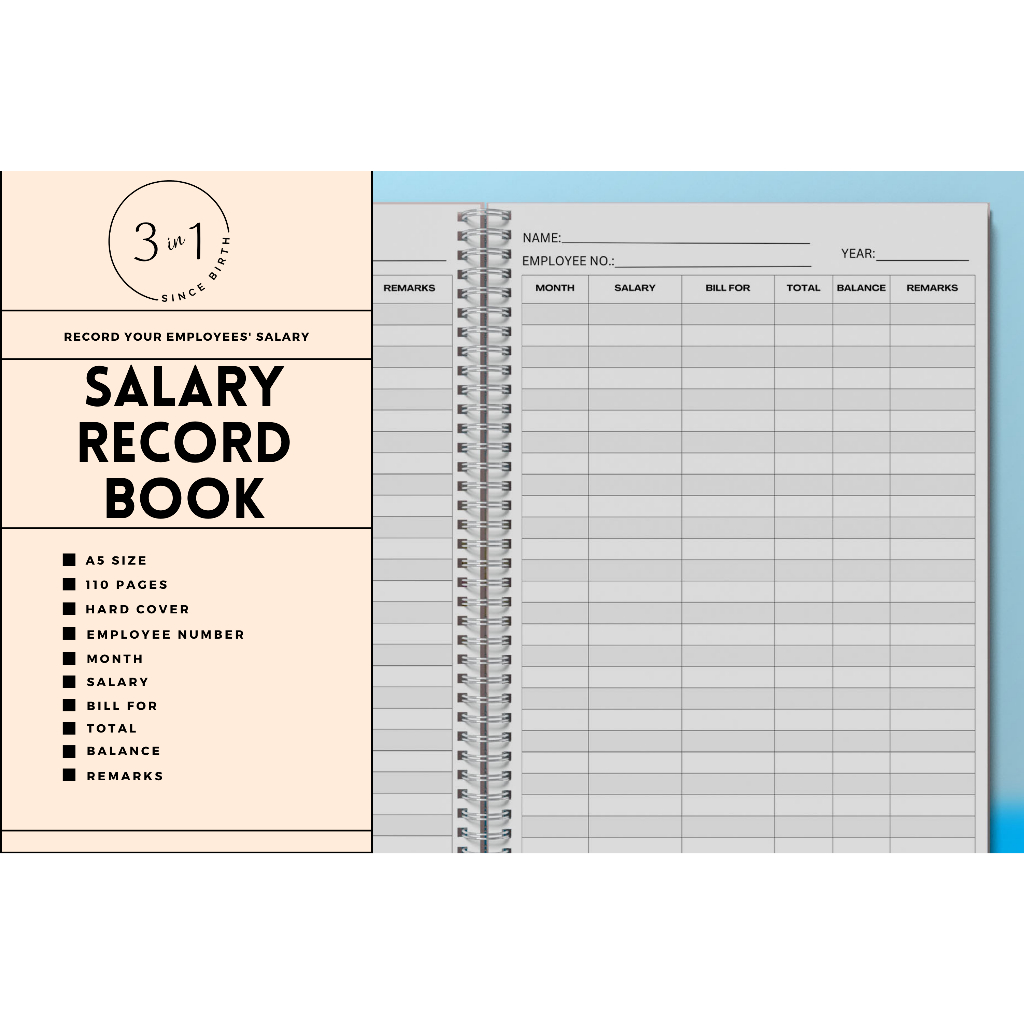 Employees' Salary Record Log Book Shopee Philippines