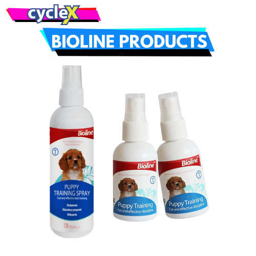 Cyclex 50ml and 120ml Bioline Dog Training Spray Pet Potty Aid Training ...