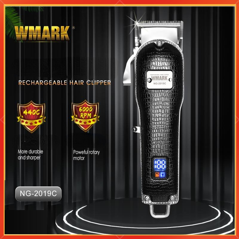 Wmark Original Hair Clipper Ng C Black Crocodile Grain Cover Razor Barber Supplies