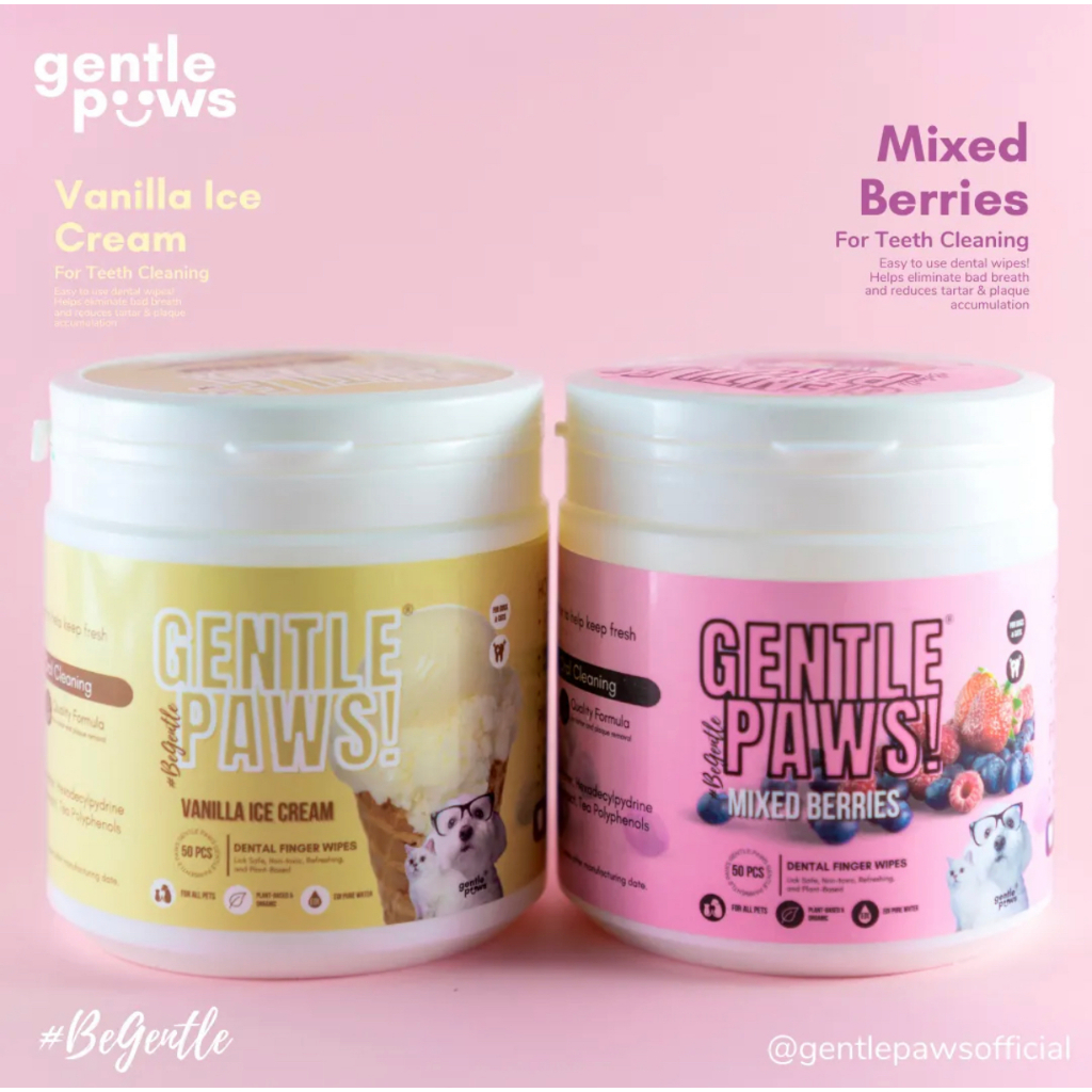 Dog and Cat Dental Finger Wipes Gentle Paws' PlantBased, Organic