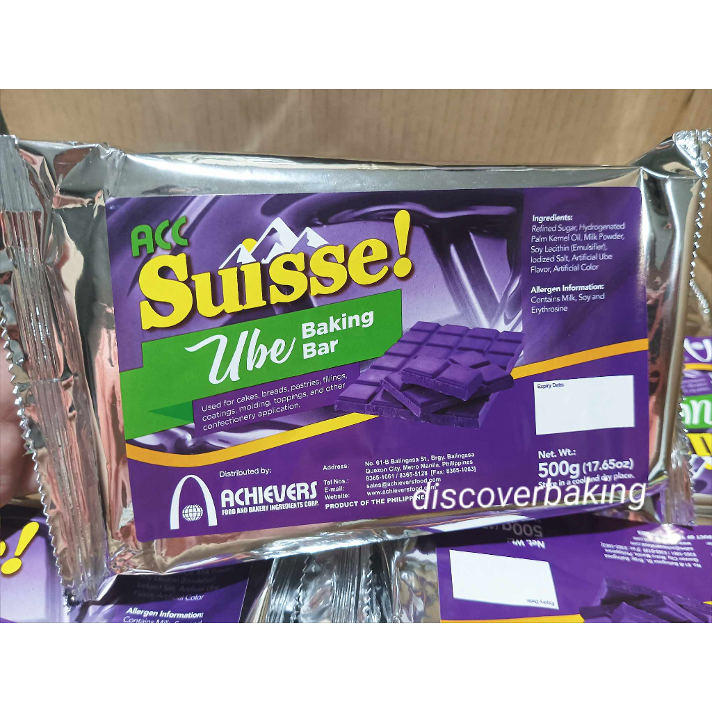 ACC Suisse Ube Chocolate Strawberry Chocolate Baking Bar 500g (June