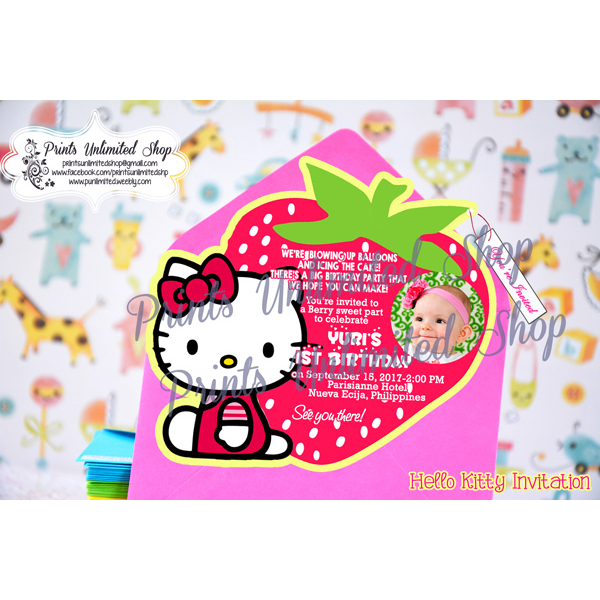 COD Hello Kitty Cutout Theme Christening Birthday Invitation Baptism