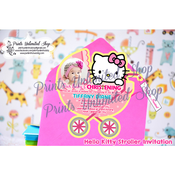 COD Hello Kitty Theme Christening Birthday Invitation Dedication Party