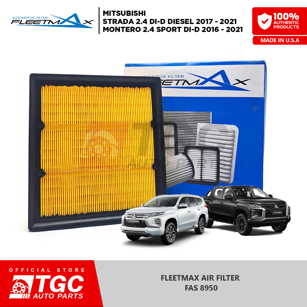 Fleetmax Air Filter For Mitsubishi Strada 2.4 Di-D Diesel Montero Sport ...