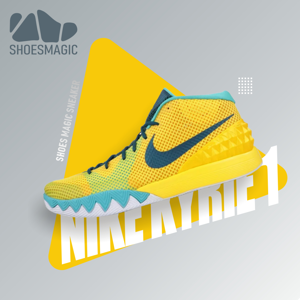 Kyrie 1 "Letter man" Mid Top Anti Slip Combat Basketball Shoe yellow