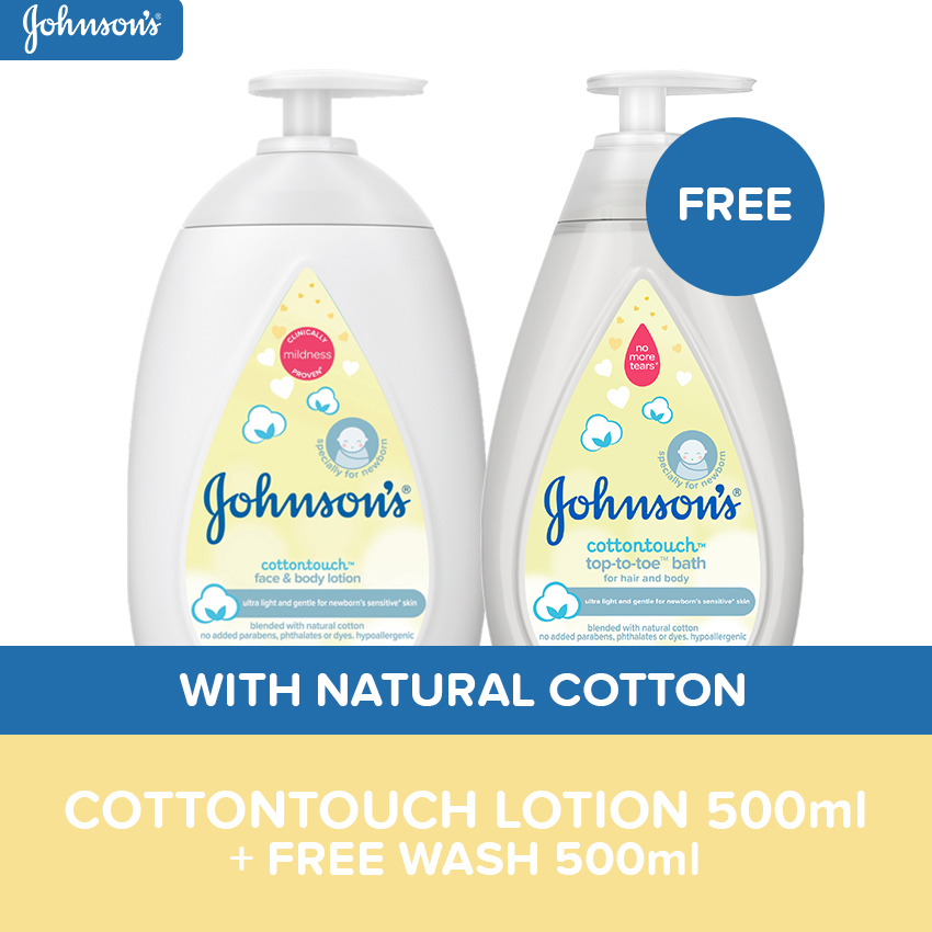 Johnsons Cotton Touch Lotion 500ml + Free Wash | Shopee Philippines