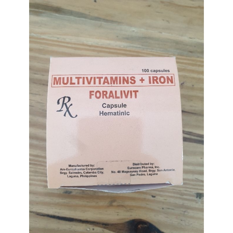 Foralivit multivitamins+ Iron ( box of 100's) Shopee Philippines