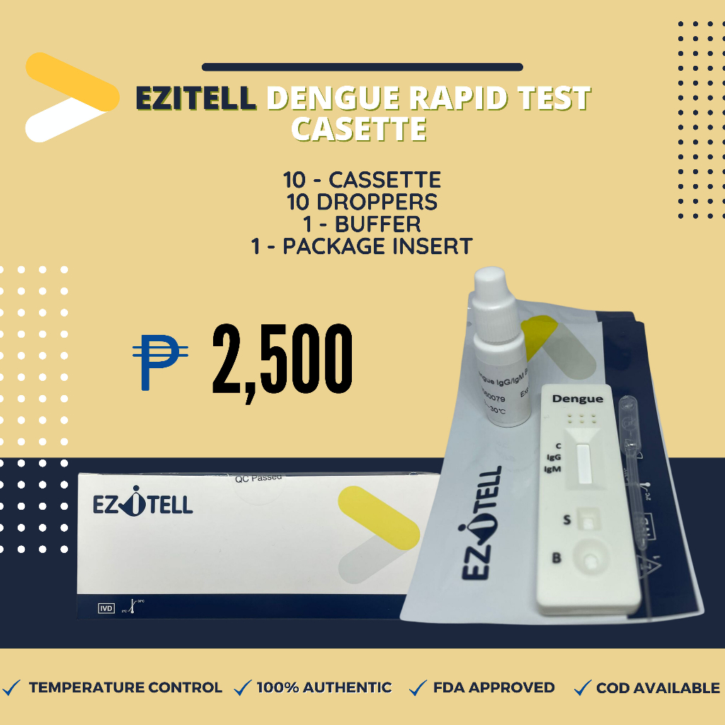 EZITELL DENGUE RAPID TEST KIT (10 KITS PER BOX) Shopee Philippines
