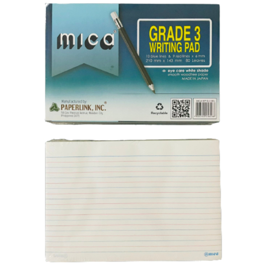 MICA WRITING PAD GRADE 3 (80 Leaves) Shopee Philippines
