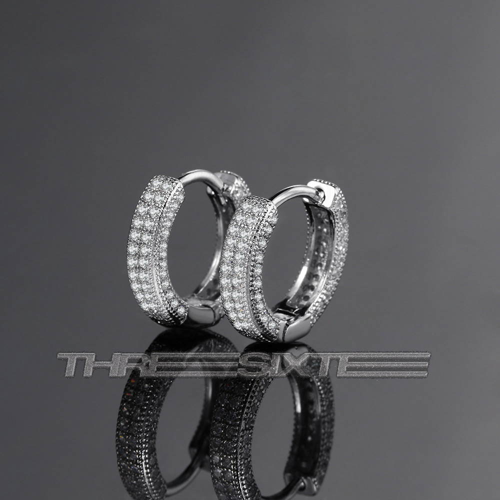 Y2K Iced Bling Stud Earrings 14MM HOOP Shopee Philippines
