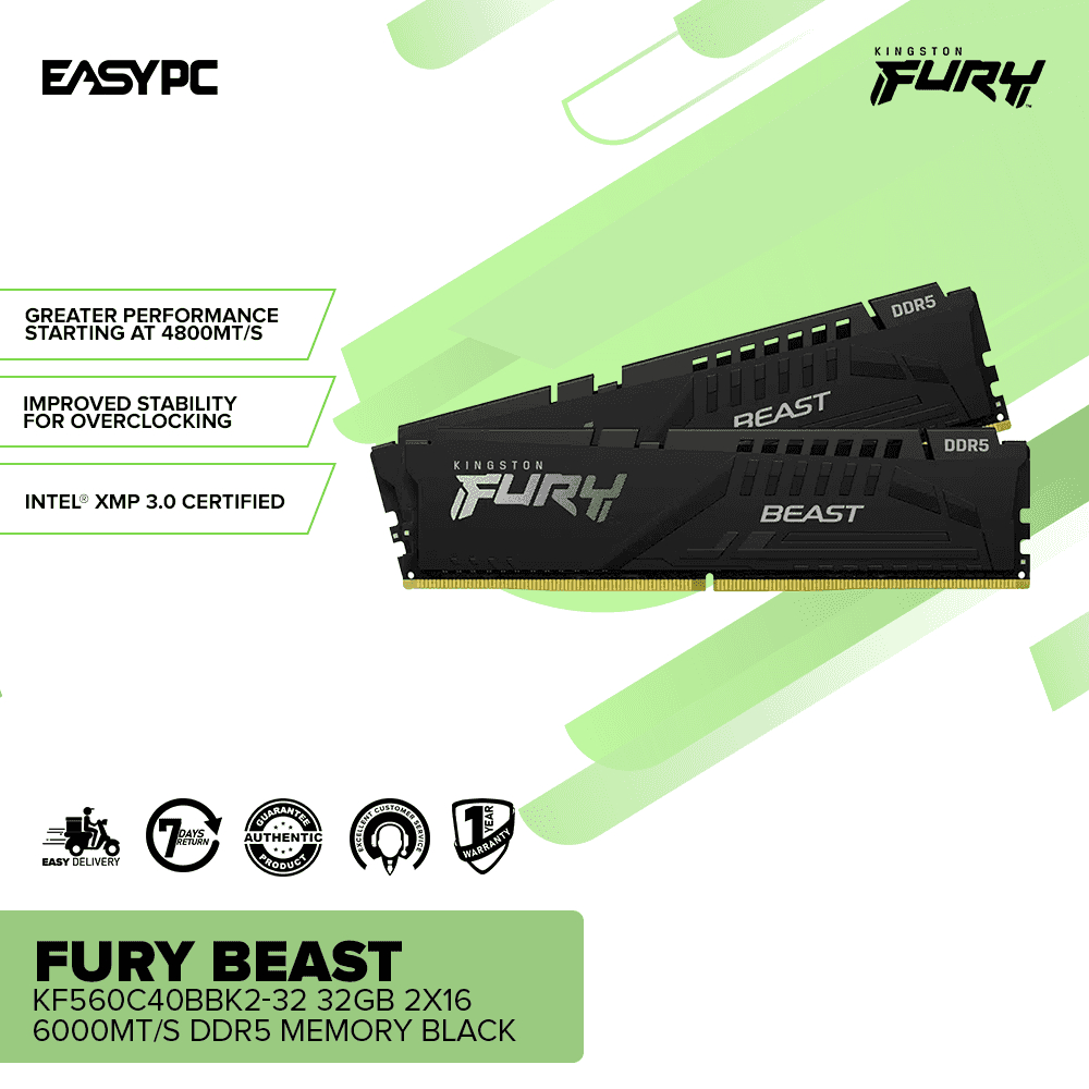 Kingston FURY Beast DDR5 RGB 5200MT/s DDR5 CL36 Desktop Memory - Tech Bit  Store