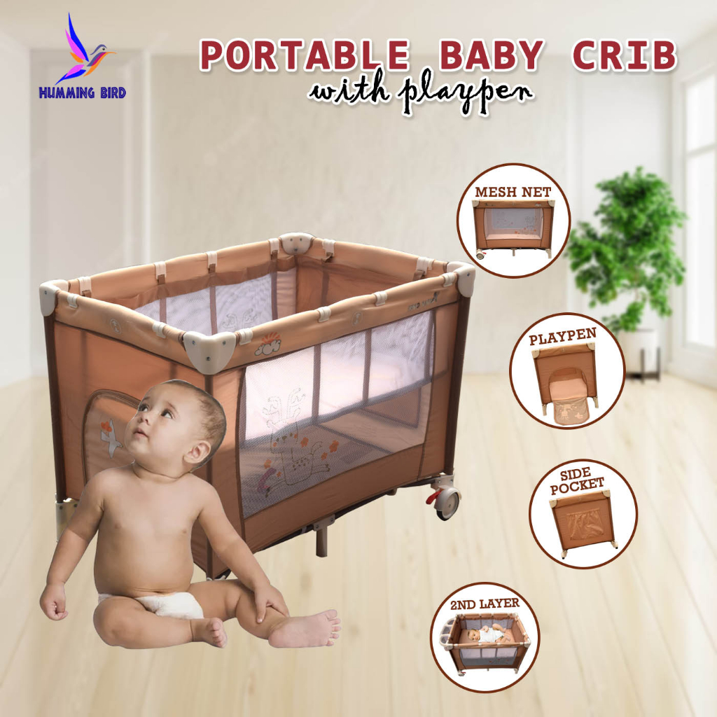 Hummingbird PL-303 1st Baby Crib Nursery Playpen Portable and Folding ...