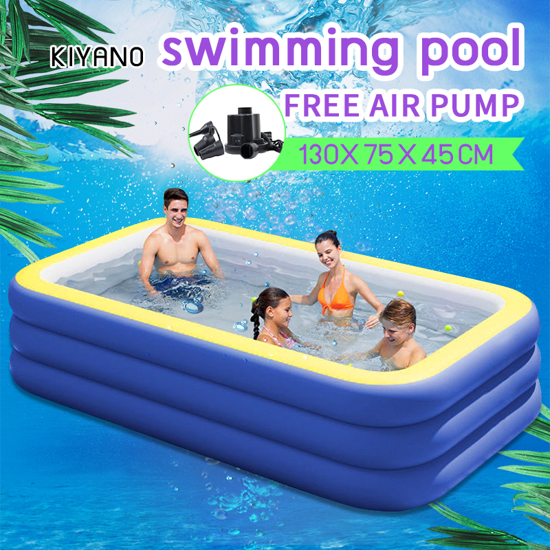Inflatable swimming pool with electric air pump Adult children's family ...