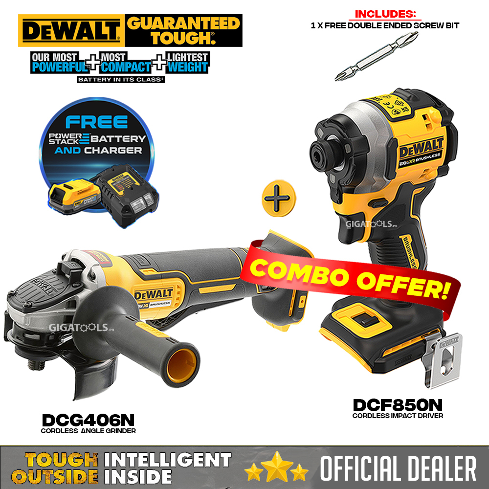DeWalt DCF850N+DCG406N Brushless Cordless Impact Driver & Angle Grinder