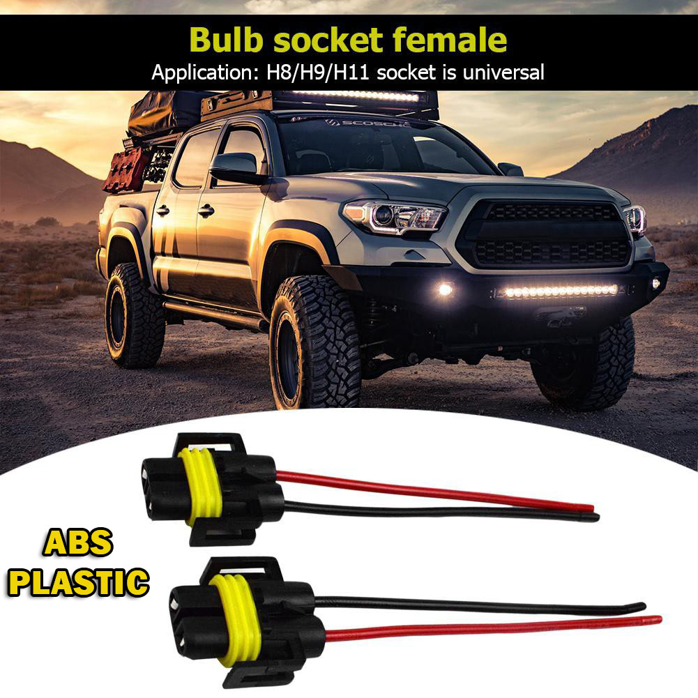 2pcs H8/H9/H11 Bulb Socket Female Adapter Connector for Headlight Fog