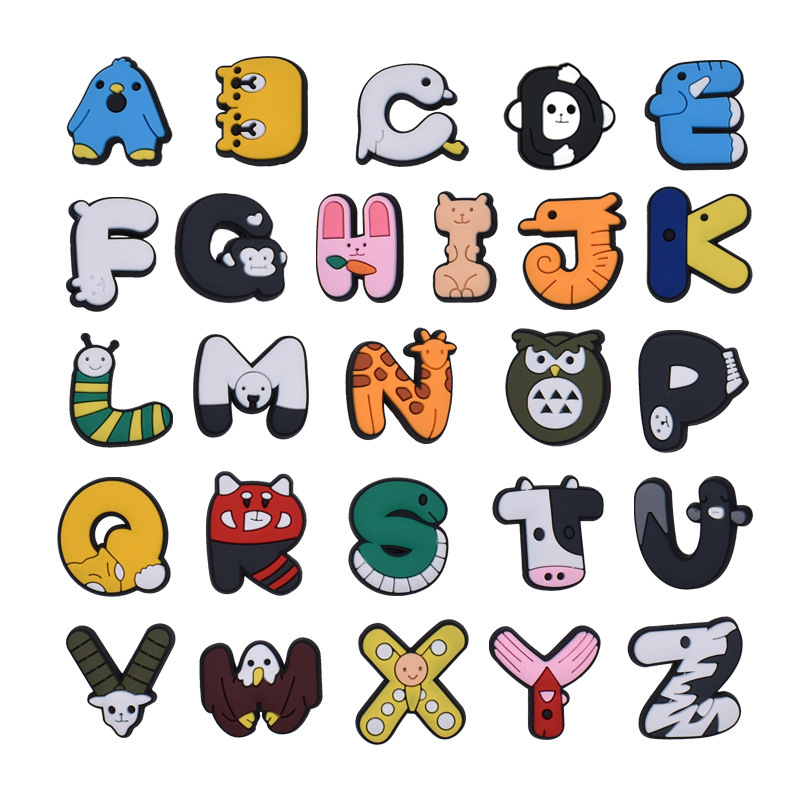 New Letters Crocs Jibbitz Charms shoe Accessories Animal Letters Soft