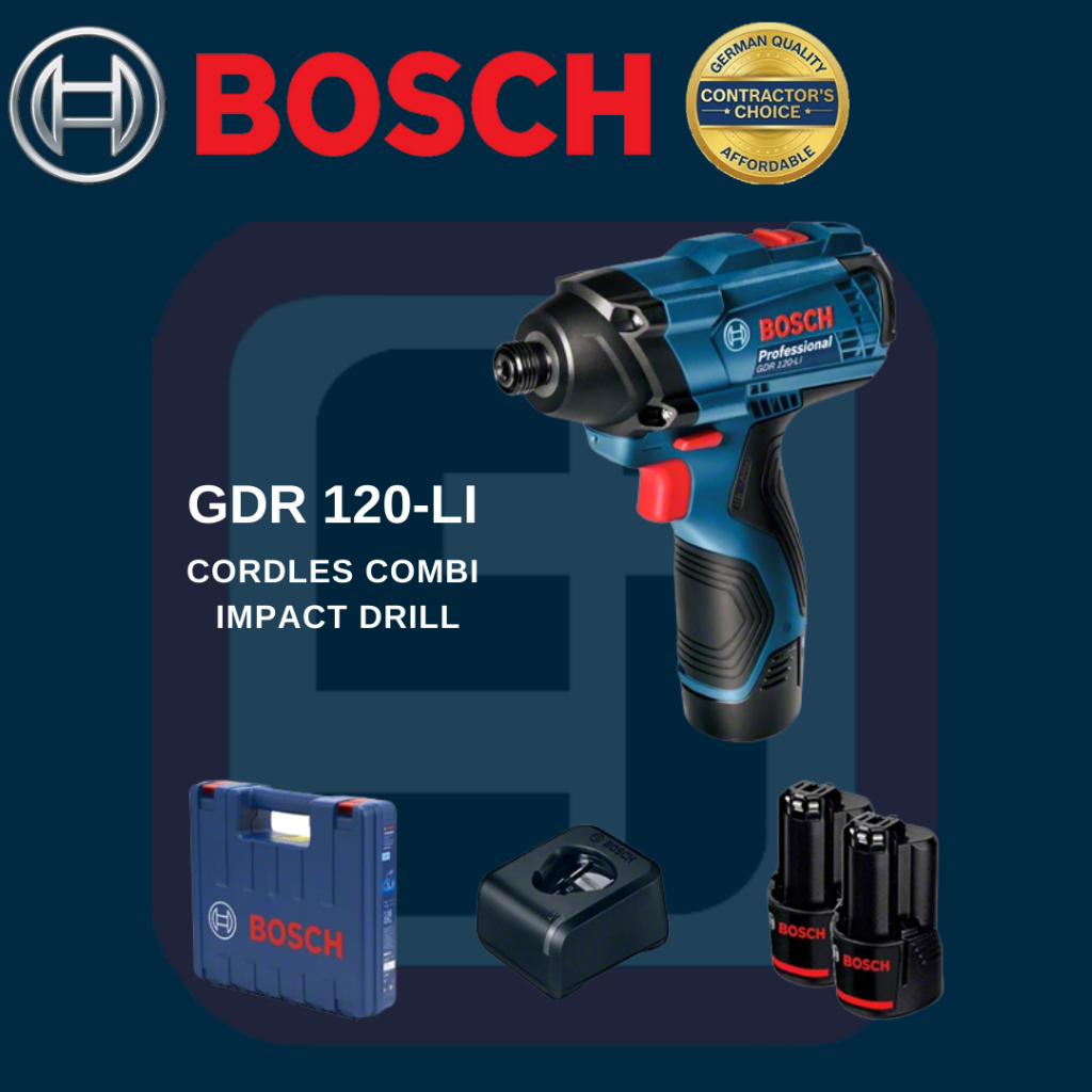 Bosch GDR 120Li with 2 Batteries & 1 Charger Professional Cordless