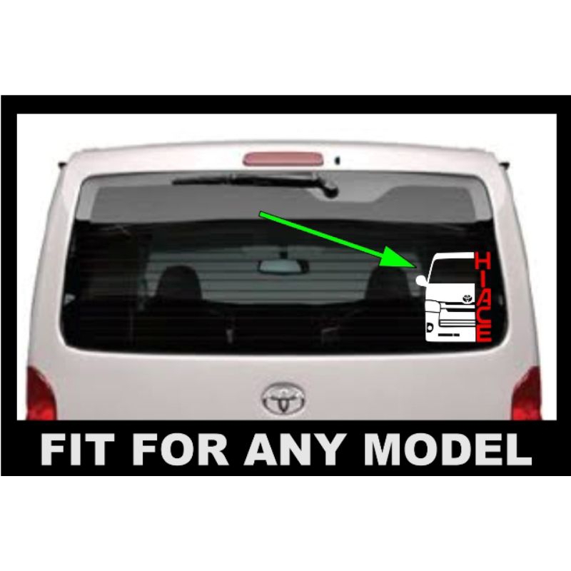 Rear Windshield Sticker Design for Toyota Hiace Commuter Grandia Van