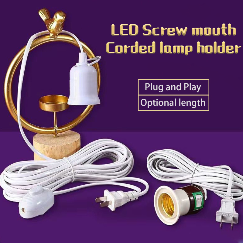 Lamp Holder With Switch Hook Cord Switch LED Light Bulb Extension