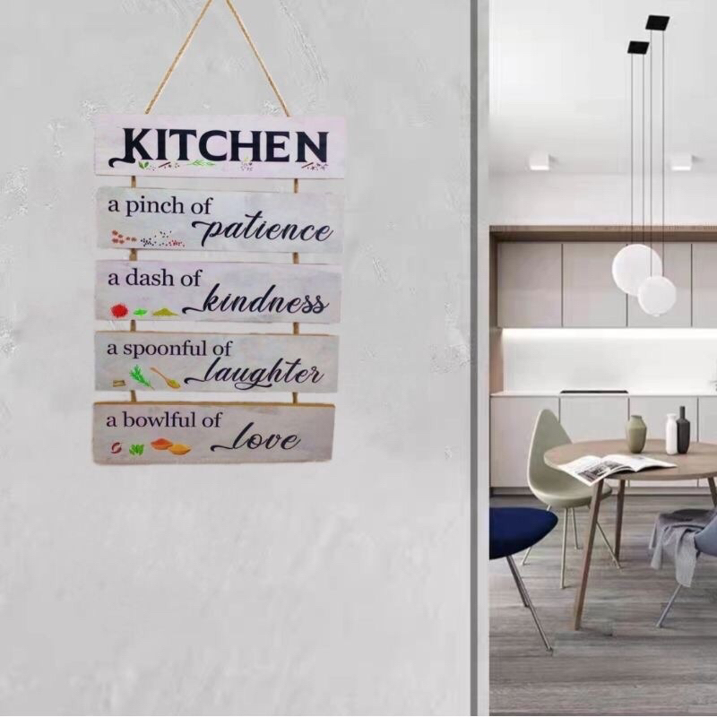Kitchen Wooden Hanging Wall Decor Kitchen Rules Designed in House ...