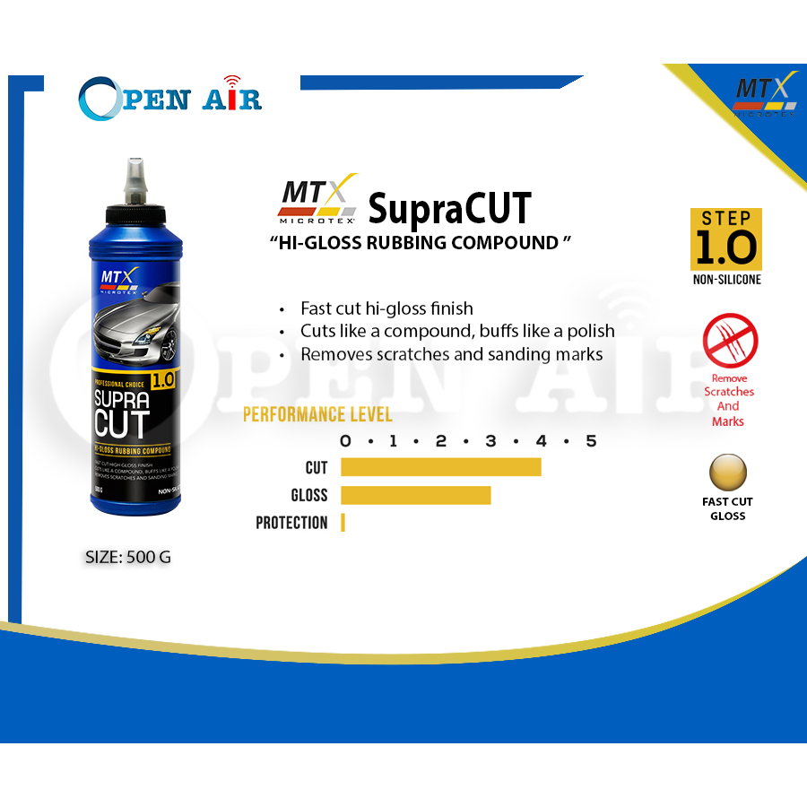 Supra Cut Microtex (500mL) | Step 1: Cut Hi-Gloss Rubbing Compound ...