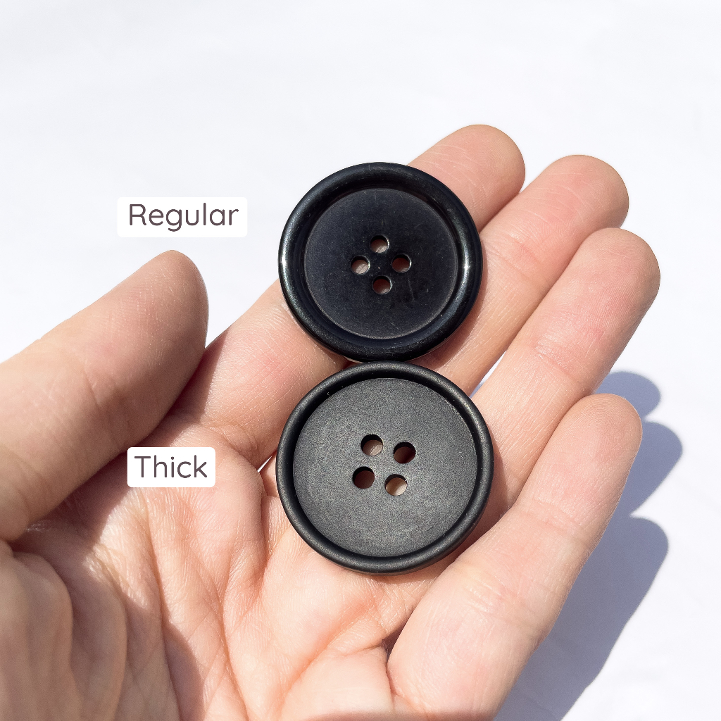 4-Hole Round Black Plastic Buttons 8mm / 11mm / 15mm / 18mm / 19mm ...