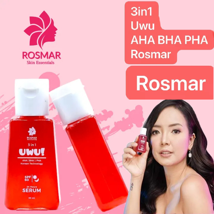 ROSMAR UWU SERUM 3in1 Kagayaku AHA BHA PHA | Face Body Serum 30ml with ...