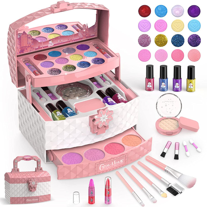 32PCS Kids Makeup Toys Girls Real Makeup Kit Washable Non-toxic Makeup ...