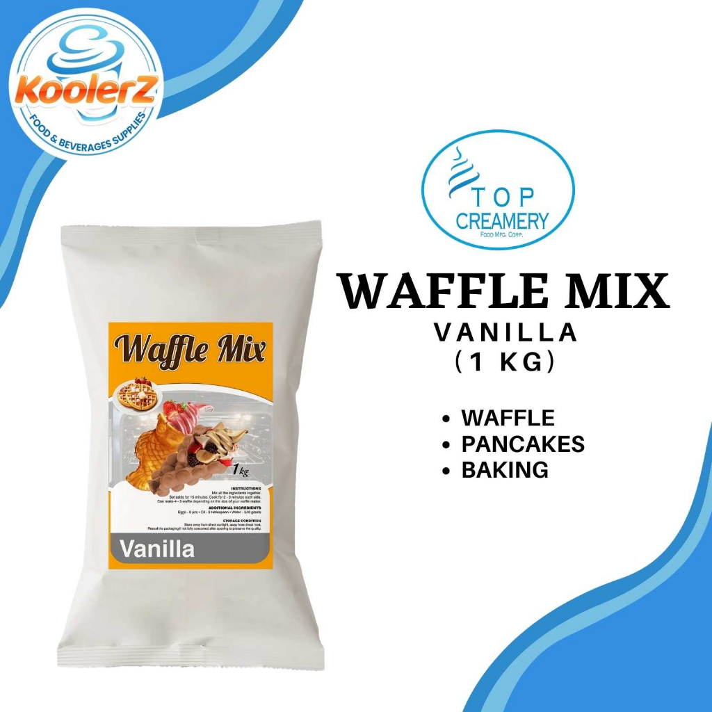 Top Creamery Waffle Vanilla Powder / Belgian Waffle Mix 1kg Shopee