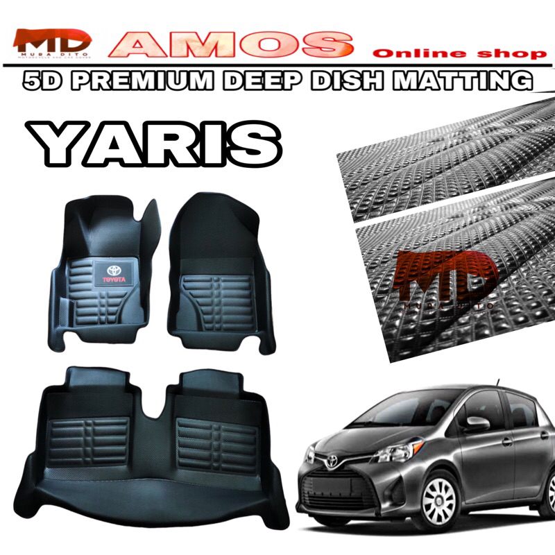 toyota yaris 2008 to 2023 premium 5d diamond deep dish matting with