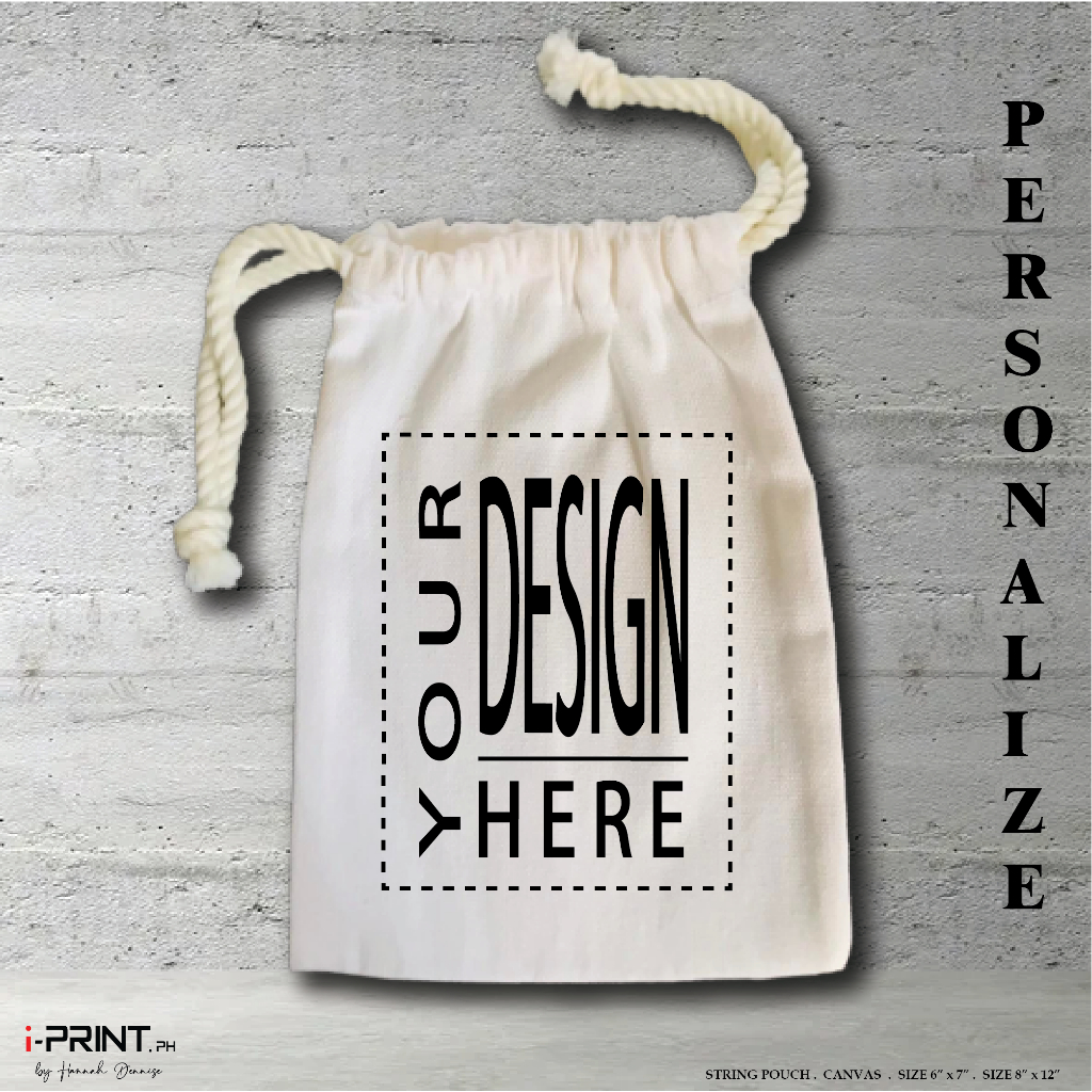 iPRINTph String Pouch with print Personalized (canvas 6x7in; 8x10in ...
