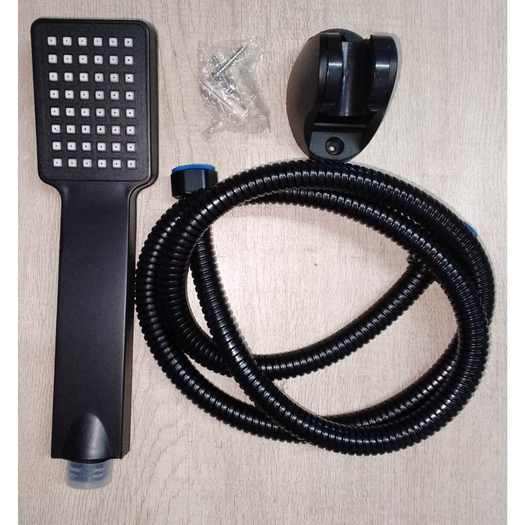 Hs17 Black Shower Head Removable Hand Holder Rainfall Spray Shower