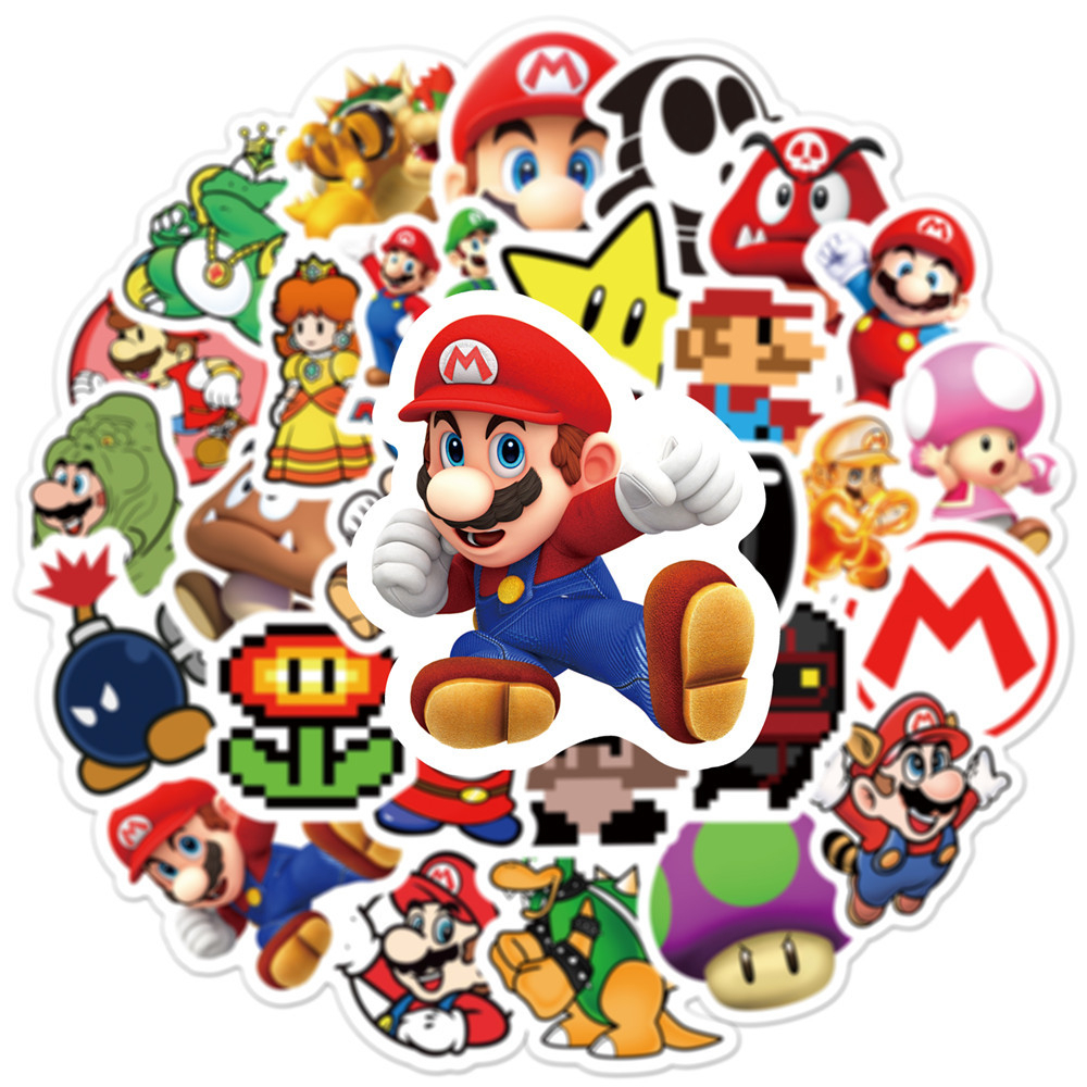 50PCS Mario waterproof Sticker | Shopee Philippines