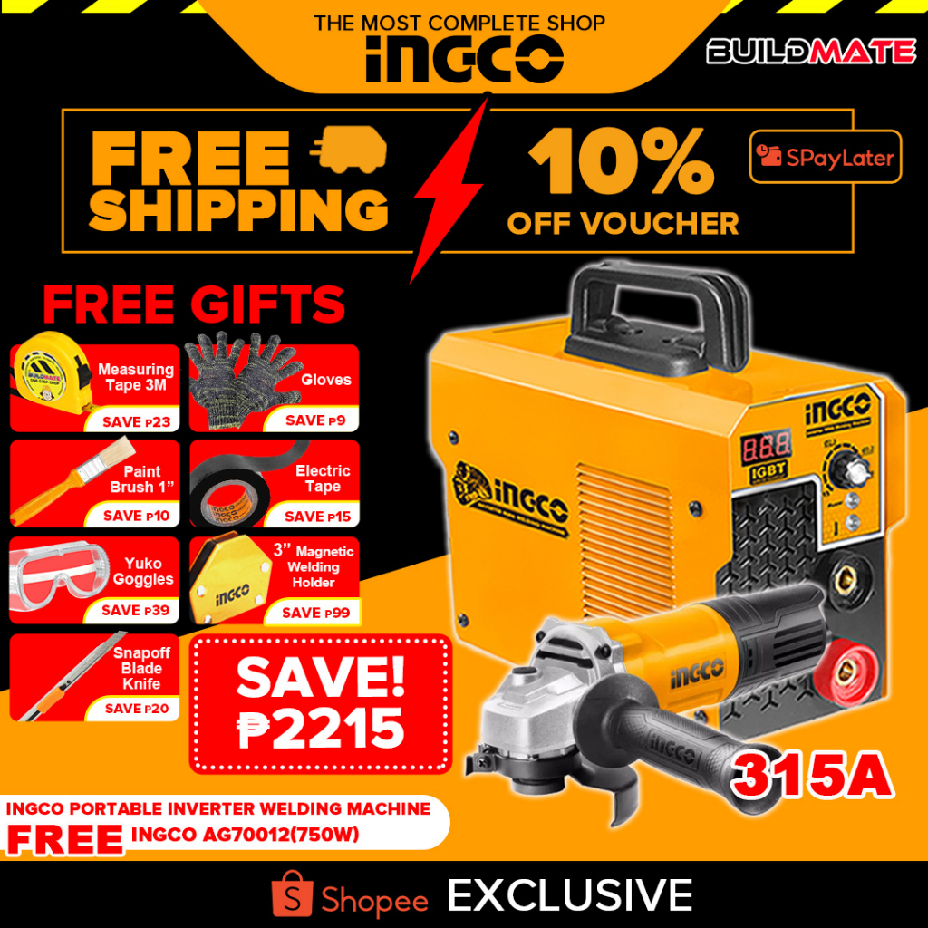 [SALE] INGCO Portable Inverter Welding Machine IGBT ARC MMA ING