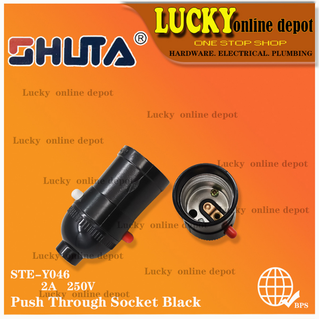 STE-Y046 SHUTA PUSH THROUGH BLACK SOCKET ( 2A-250V ) | Shopee Philippines
