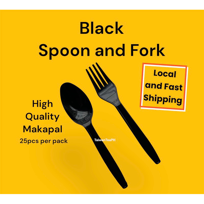 Disposable Black Spoon and Fork 25pcs/pack Shopee Philippines