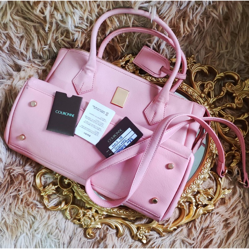 COURONNE pink two way bag authentic | Shopee Philippines