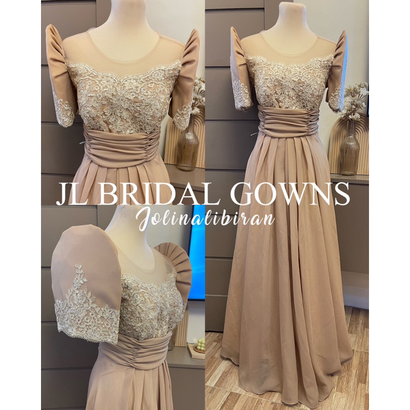 Filipiniana mestiza sleeves chiffon gown - modern traditional wear ...