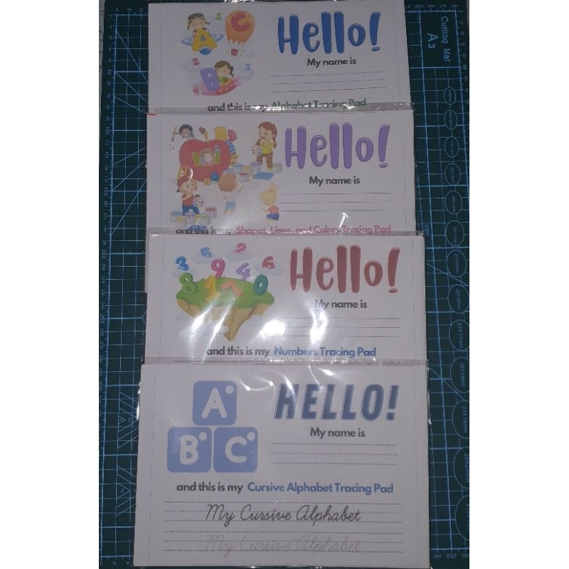 Tracing pads shapes lines tracing names tracing alphabets cursive