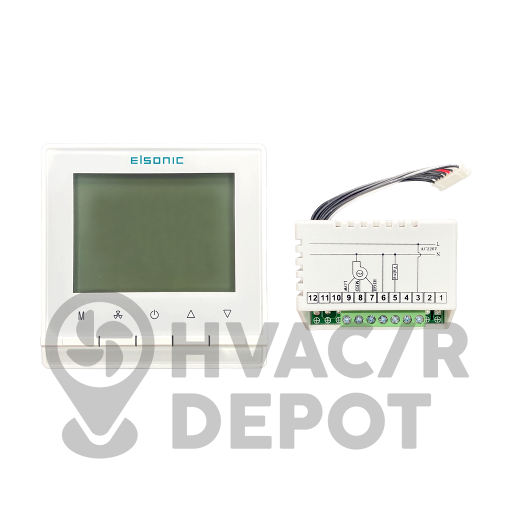 Elsonic Thermostat AC330LCD (Digital Display Thermostat for FCU