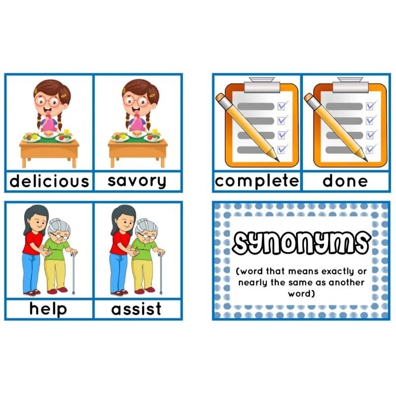Synonyms & Antonyms Flashcards 3R free ringbind | Shopee Philippines
