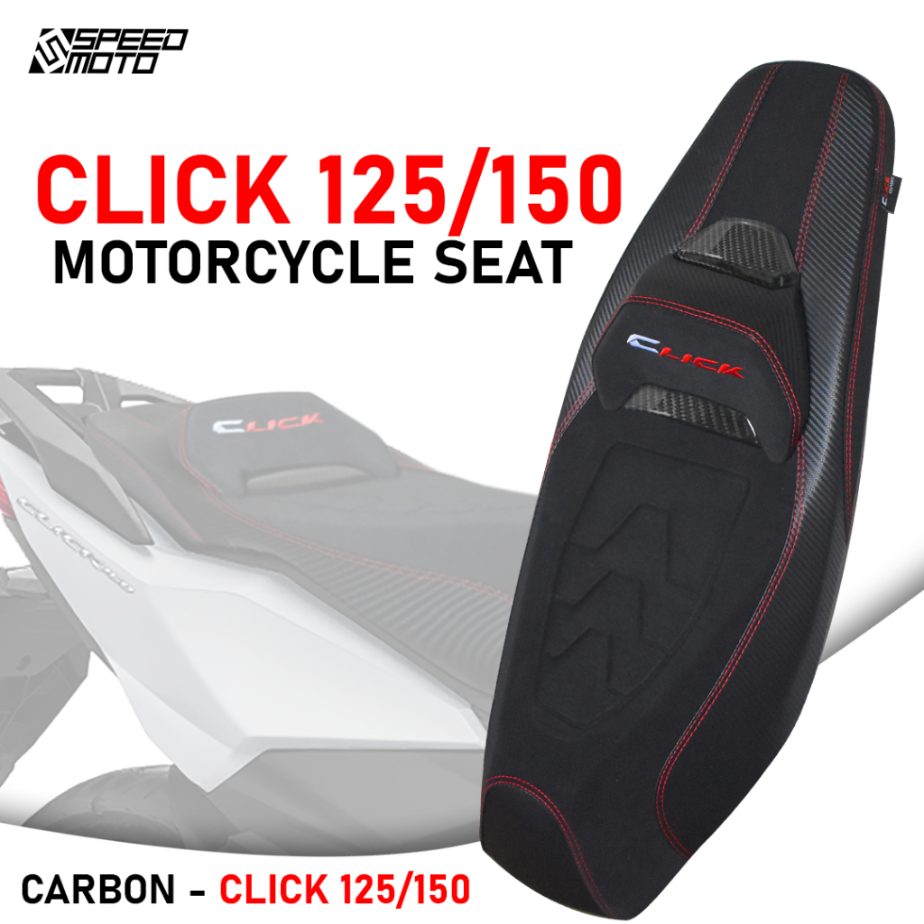 HONDA CLICK V2 CLICK V3 CAMEL BACK SEAT ASSY WITH EMBROID LOGO AND