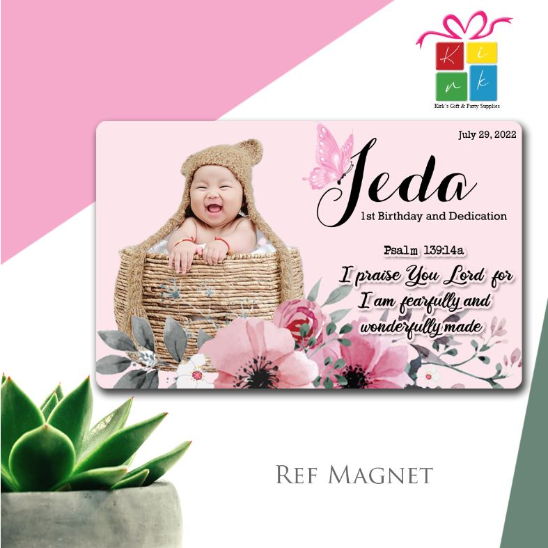 Butterfly Floral Customized Ref Souvenir Christening Baptism