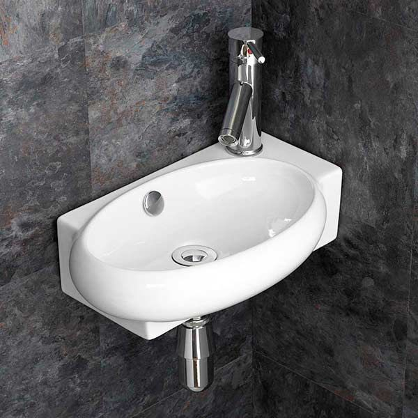 GV Corner Basin Wall hung / Ceramic Corner wash basin / Great Volume ...