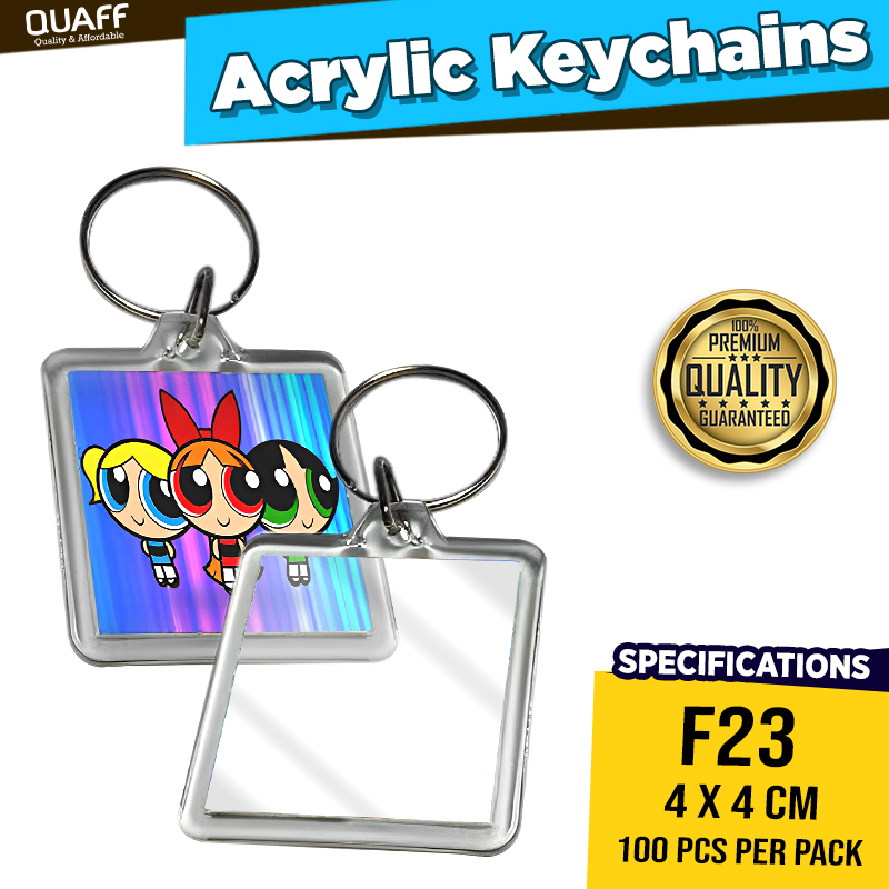 QUAFF Acrylic Keychain F23 Square Regular Size 4X4cm - 100pcs per pack ...