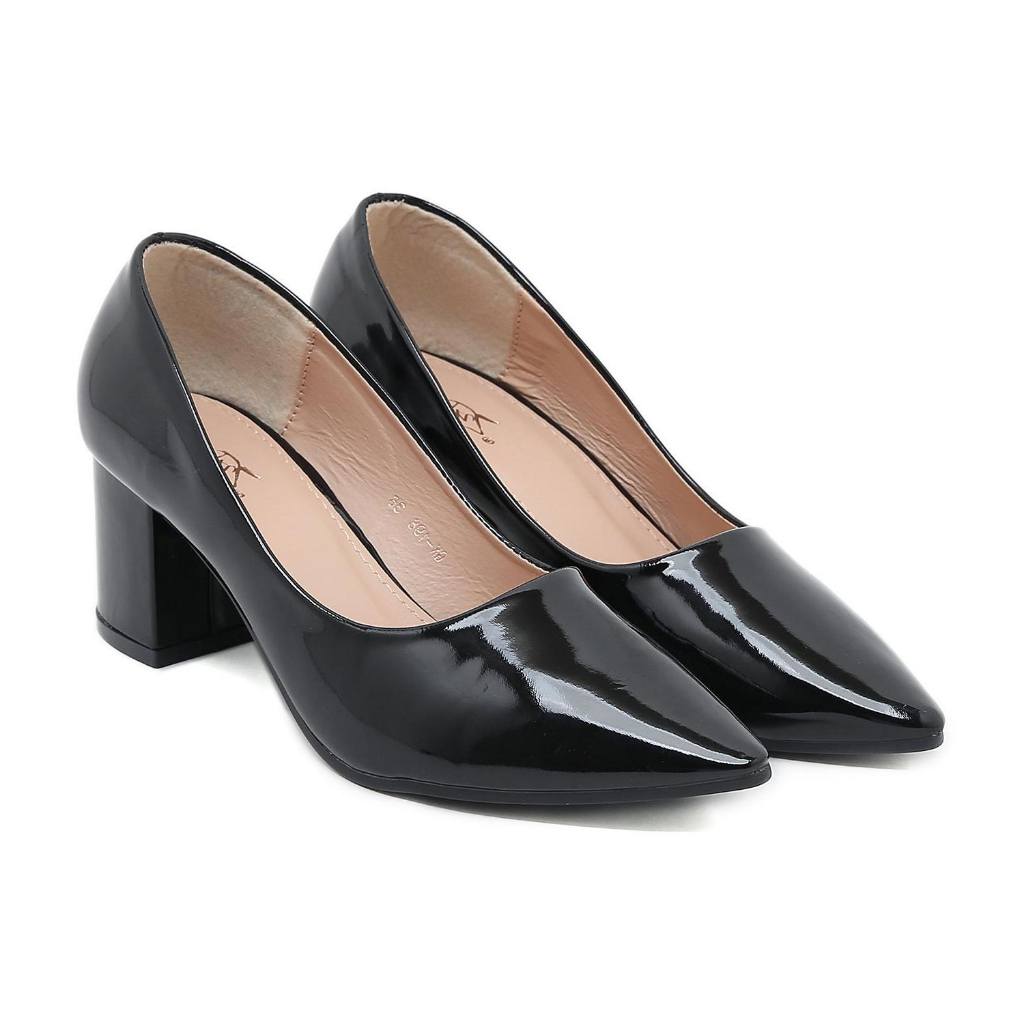 「KAEVE」SIZE 35-42!! BIG size 2 inch ganmosa/leather/glossy close black ...