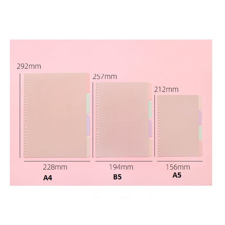 4 Pcs/Set PP Pastel Index Page Separator Colors Loose Leaf Binder A5/B5 ...